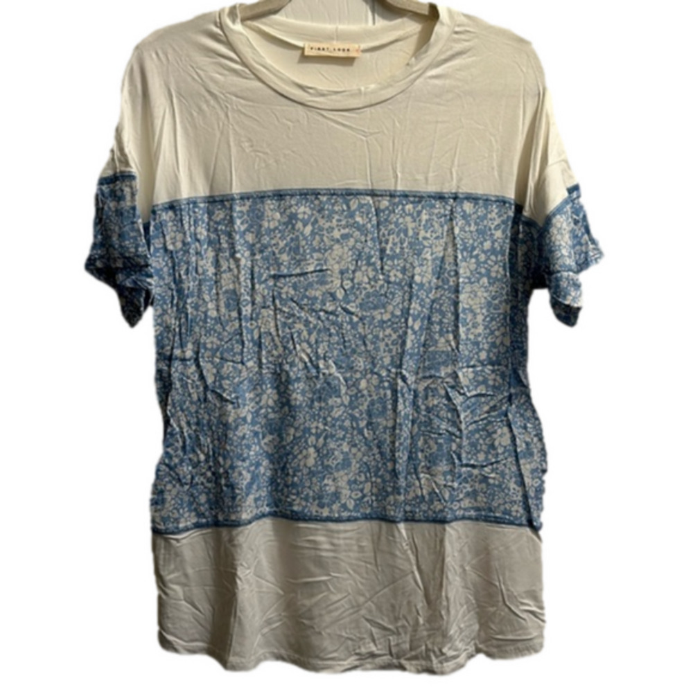 First Look blue floral design